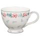 Greengate Teetasse JALIA Weiß mit Blumen Rosa und grünem Rand Porzellan Tasse 400 ml Greengate Tee Geschirr Nr STWTECJAL0106