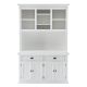 Novasolo Halifax Buffetschrank mit 2 verstellbaren Regalen Seidenmatt Weiss Mahagoni Holz Massiv 145x50x220 cm Novasolo Nr BCA607