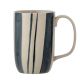 Bloomingville Becher ALLIUM Blau Streifen 450 ml Creative Collection Keramik Tasse mit Henkel Bloomingville Geschirr Nr 82057647