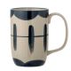 Bloomingville Becher ALLIUM Blau Muster 450 ml Creative Collection Keramik Tasse mit Henkel Natur Bloomingville Geschirr Nr 82057648