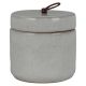 House Nordic JAR Dose mit Deckel Grau Keramik 10x10 cm rund mit Leder Griff Vorratsdose oder Schmuckdose House Nordic Aufbewahrung Nr 4441758