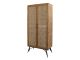 Chic Antique Schrank Natur mit 2 Türen französisches Geflecht 65x141 cm Highboard CA Nr 40303-00