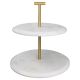 Greengate Etagere MARBLE Weiß Gold mit 2 Etagen aus Marmor