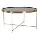 House Nordic Beistelltisch VENEZIA Schwarz Gold Rund 70 cm Glas Metall Couchtisch Rundtisch Nr. 2101201